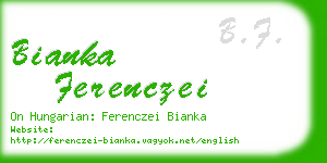 bianka ferenczei business card
